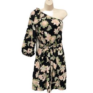 Who What Wear Womens Dress Sz Lg‎ One Shoulder Floral Feminine